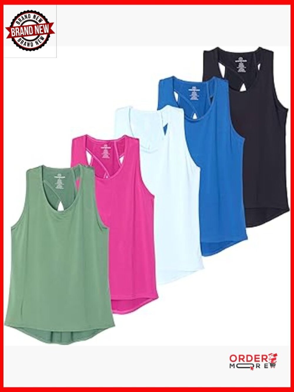 5 Pack Women's Crossback Keyhole Open Back Workout Tank Top Dry-Fit Sleeveless